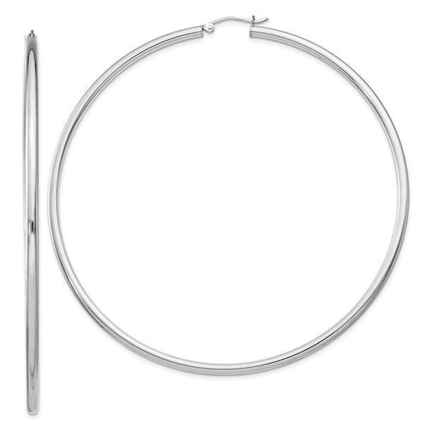 Jewel Tie Sterling Silver 2.5mm Round Hoop Earrings 